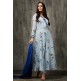 Sky Blue Floral Printed Frock Ready to Wear Pakistani Dress