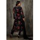 Black Floral Printed Front Slit Maxi Dress Buy Anarkali Suits Online