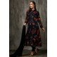 Black Floral Printed Front Slit Maxi Dress Buy Anarkali Suits Online