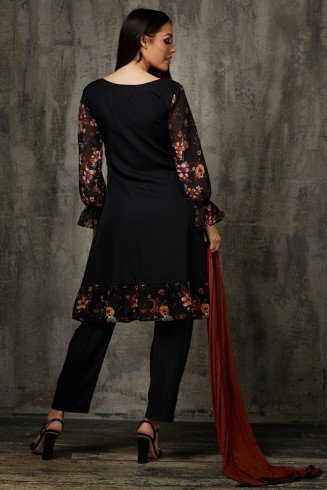 Fancy Black Salwar Suit Pakistani Designer Readymade Salwar Kameez