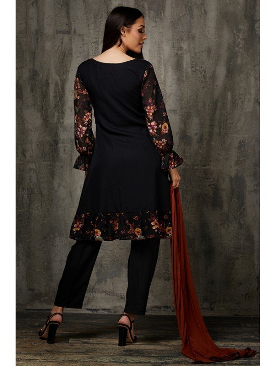 Fancy Black Salwar Suit Pakistani Designer Readymade Salwar Kameez