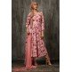 Peach Floral Printed Circular Dress Indian Ethnic Party Suit