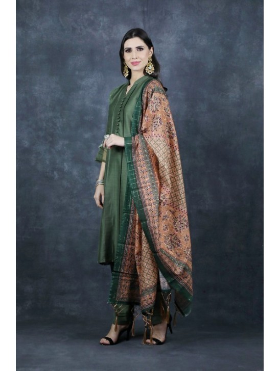 Moss Green Readymade Indian Salwar Suit