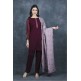 Wine Plain Readymade Casual Suit