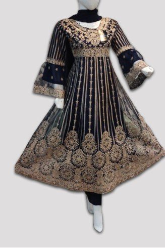 Black Fancy Frock Suit Indian Wedding Outfit