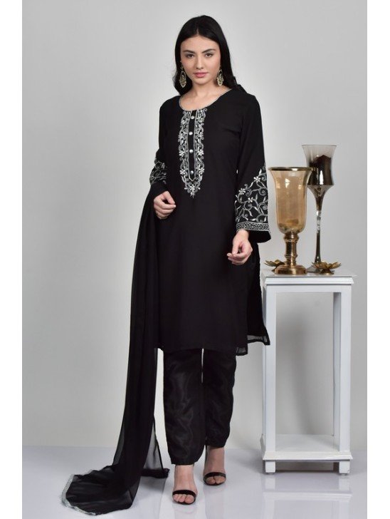 Black Georgette Punjabi Salwar Suit