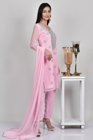 Baby Pink Pakistani Designer Salwar Suit