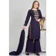 Dark Purple Readymade Straight Pant Suit