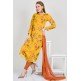 Yellow & Orange Printed Summer Casual Suit