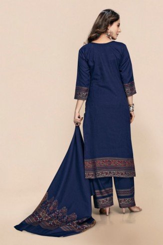 Navy Blue Embroidered Punjabi Designer Salwar Suit