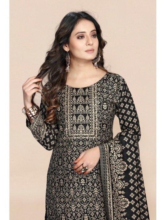 Black Embroidered Trendy Salwar Suit