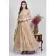 Beige Embroidered Flared Indian Anarkali Dress