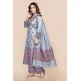 Grey Printed Palazzo Suit Pakistani Woolen Dress