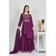 Purple Punjabi Style Georgette Gharara Indian Wear
