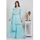Sky Blue Georgette Designer Embroidered Gharara Suit