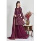 Plum Embellished Eid Party Gharara Dress