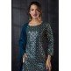 Dark Blue Mirror Work Wedding Party Gharara Suit