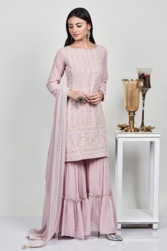 Light Pink Indian Wedding Gharara Suit