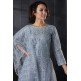 Grey Embroidered Wedding Designer Anarkali Frock Dress