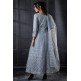 Grey Embroidered Wedding Designer Anarkali Frock Dress