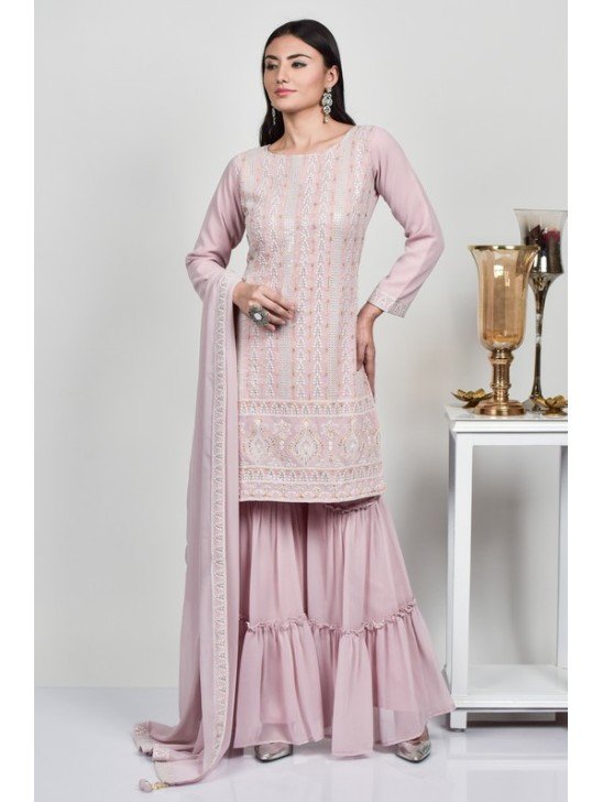 Light Pink Indian Wedding Gharara Suit