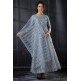 Grey Embroidered Wedding Designer Anarkali Frock Dress