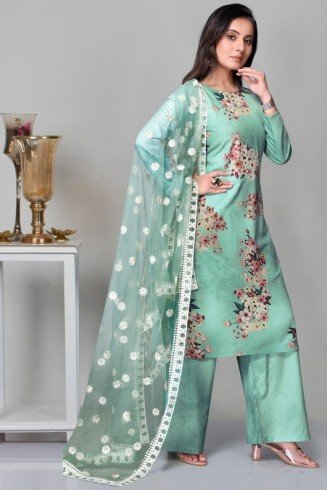 Pista Digital Printed Straight Cut Salwar Suit