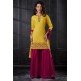 Yellow & Hot Pink Indian Wedding Party Gharara Suit