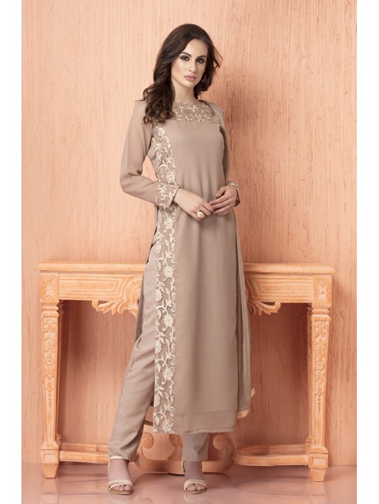 Beige Dress Indian Outfit Readymade Salwar Designer Wear