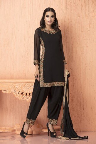 Black Pakistani Designer Salwar Suit