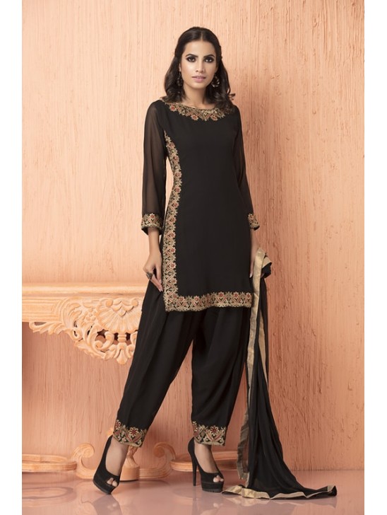 Black Pakistani Designer Salwar Suit