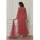 ROSE PINK TRENDY FULL FLARED READY MADE DRESS