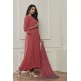 ROSE PINK TRENDY FULL FLARED READY MADE DRESS