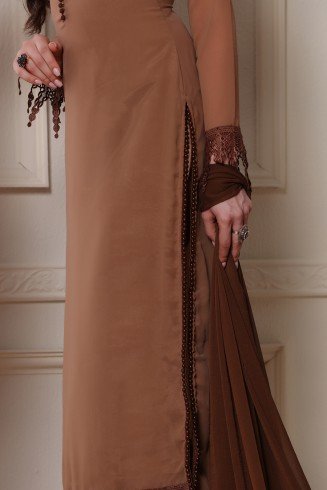 Brown Georgette Readymade Salwar Suit Indian Suits Online