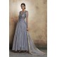 DAZZLING GREY LONG SHEER STYLE READY MADE INDIAN DRESS