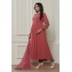 ROSE PINK TRENDY FULL FLARED READY MADE DRESS