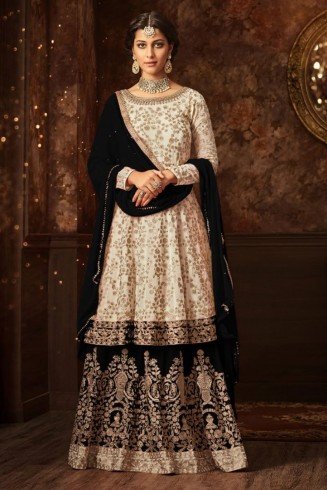 BLACK LENGHA PARTY READYMADE SUIT (2 Weeks Delivery)