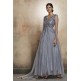 DAZZLING GREY LONG SHEER STYLE READY MADE INDIAN DRESS