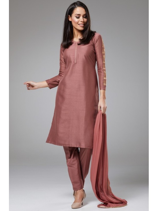 ROSE PINK INDIAN DESIGNER PARTY WEAR SUIT