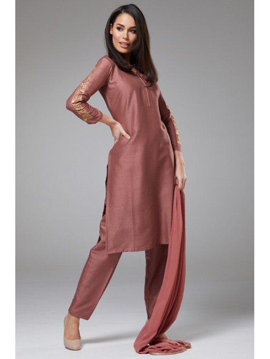 ROSE PINK INDIAN DESIGNER PARTY WEAR SUIT