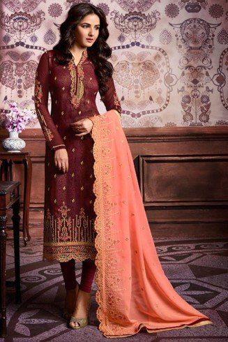 Indian Party Wedding Semi Stitched  Suit 