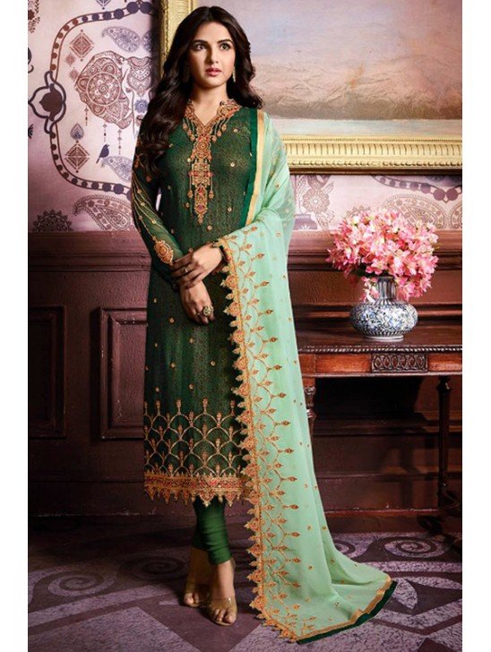 Indian Party Wedding Semi Stitched  Suit