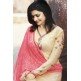 Vanilla Custard Creamy Churidaar Suit With Pink Dupatta