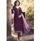 PURPLE READY TO WEAR INDIAN CHUIRDAAR SUIT WITH PRINTED DUPATTA