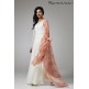 Off White & Peach Flared Dress