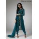 TEAL GREEN JACKET STYLE GEORGETTE READY MADE SUIT