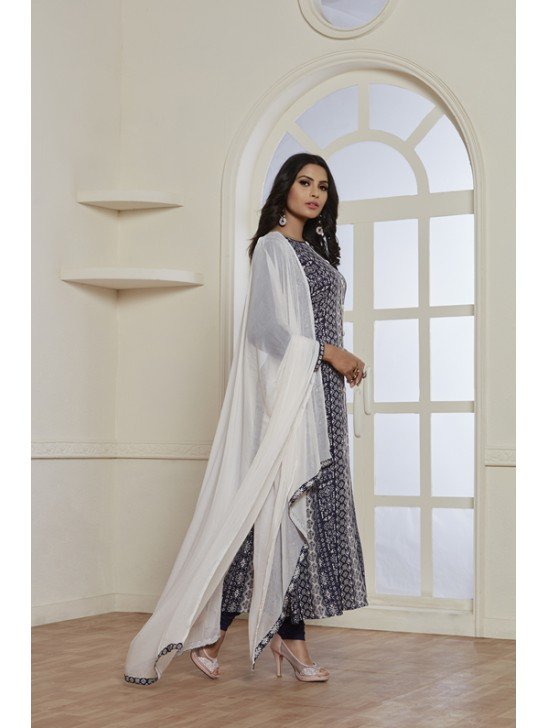 Navy Blue Pakistani Designer Salwar Suit