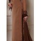 BROWN EMBROIDERED CUT WORK BORDERS READY MADE SALWAR SUIT