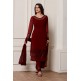 BERRY RED GEORGETTE DESIGNER READY MADE SALWAR SUIT