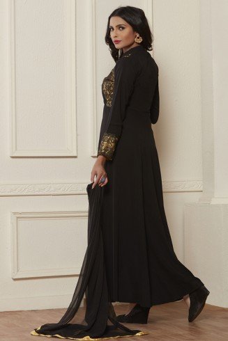 EXQUISITE BLACK READY MADE GOWN STYLE DRESS 